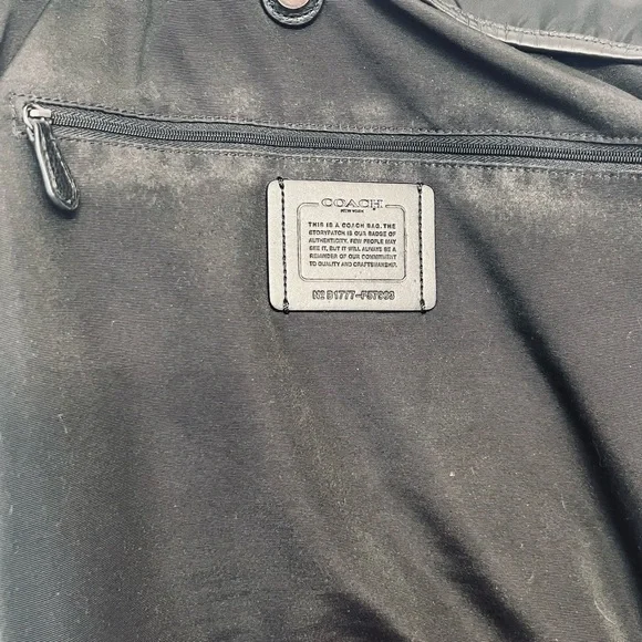 Coach 2017 Black Nylon/Leather Tote B1777-F57903 - Picture 12 of 14